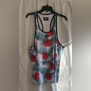 Snake Bite green black white red polyester spandex tank top Size S
